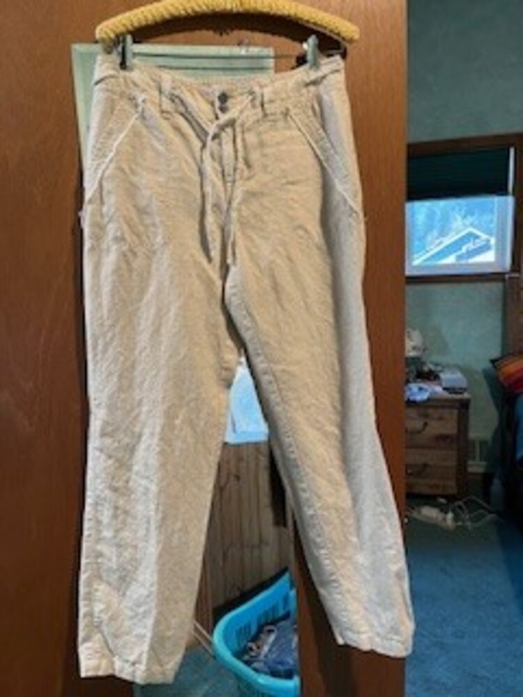 Sundance Linen Cotton Micro Stripe Pants size 4